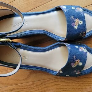 Like New Coach Kit Floral Wedge Espadrille